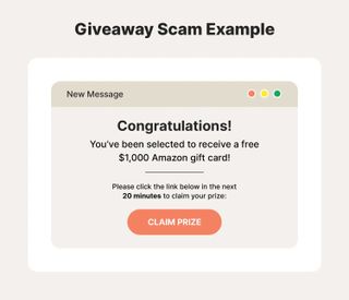 Screenshot of a social media scam