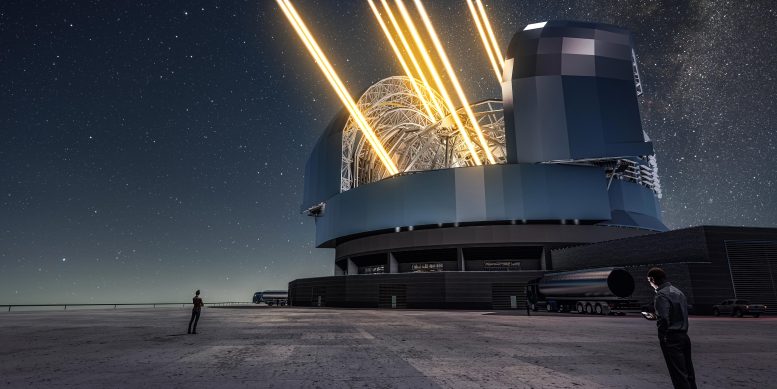 The Extremely Large Telescope (ELT) in operation Rendering