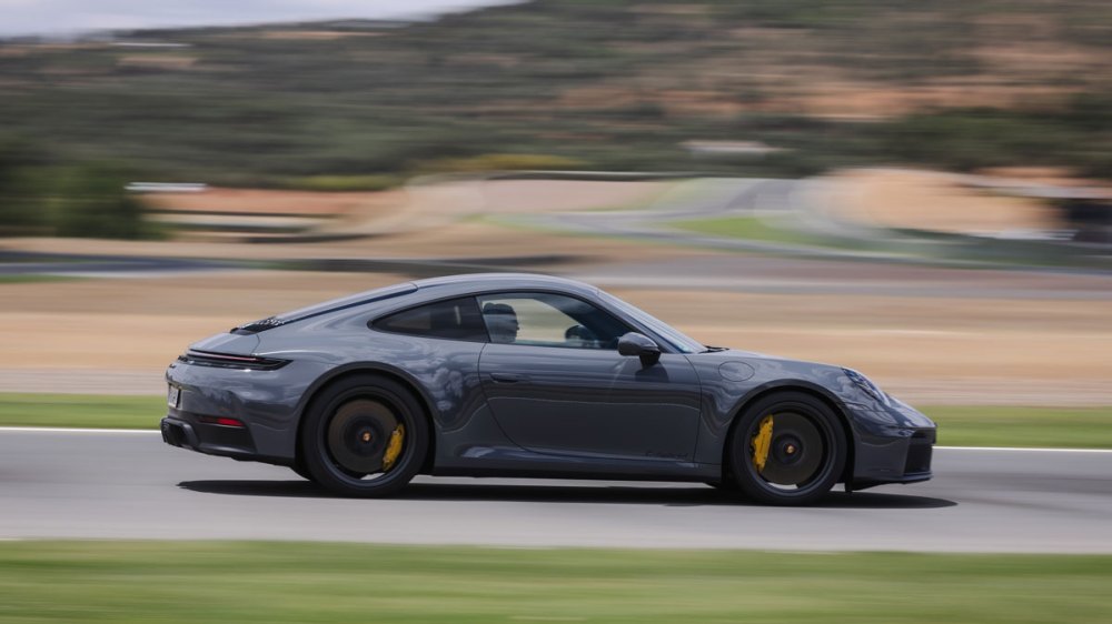 Driving the Porsche 911 Carrera GTS hybrid on the track.