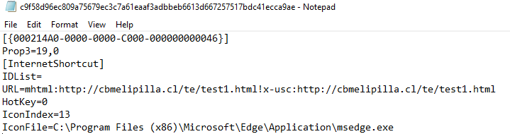 Figure 1: Content of the malicious URL sample