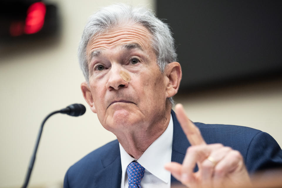 UNITED STATES - JULY 10: Federal Reserve Chairman Jerome Powell testifies during the House Financial Services Committee hearing titled 