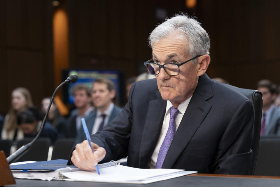 U.S. Federal Reserve Chairman Jerome Powell testifies before the Senate Banking, Housing, and Urban Affairs hearings to review the semiannual monetary policy report to Congress on Capitol Hill in Washington, DC, on July 9, 2024. (Photo by Chris Kleponis / AFP) (Photo by CHRIS KLEPONIS/AFP via Getty Images)