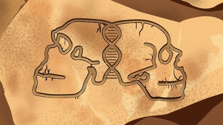 Illustration of the intimate history of Neanderthals and modern humans