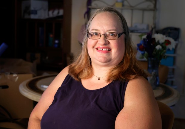 Jennifer Kirtley of Lake Worth with her weight loss medication Wegovy on Thursday, July 11, 2024. (Carline Jean/South Florida Sun Sentinel)