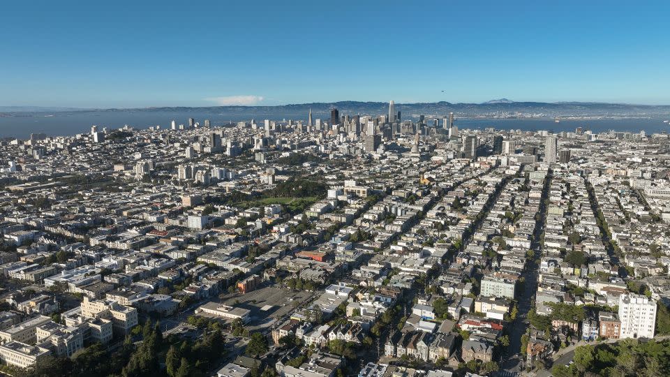 Aerial view of the city looking towards downtown on June 5, 2024 in San Francisco, California. - Loren Elliott/Getty Images