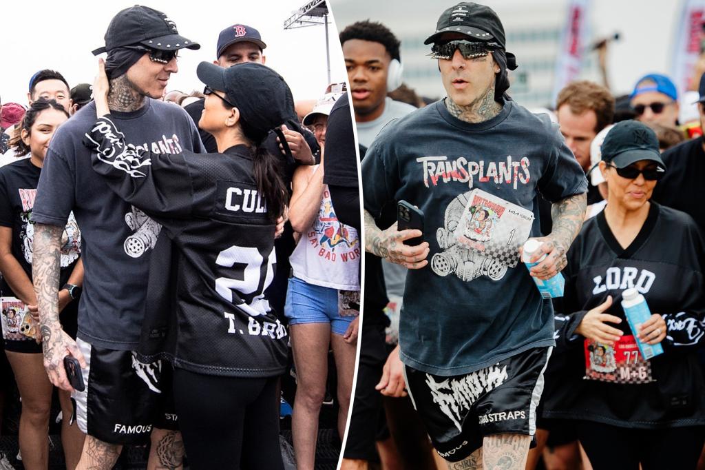 Travis Barker Congratulates Kourtney Kardashian on Completing Her 'Run Travis Run' 5K Just Months After Giving Birth: 'She's a Beast!'