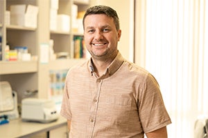 Robert Fitak, an assistant professor in the UCF Department of Biology, studies magnetic bacteria and the role they may play in the animals in which they reside. 