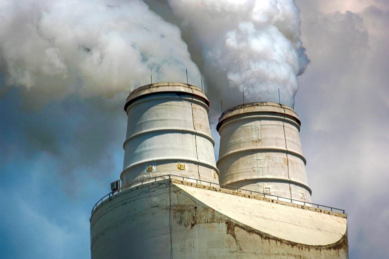 Greenhouse gases in industrial chimneys