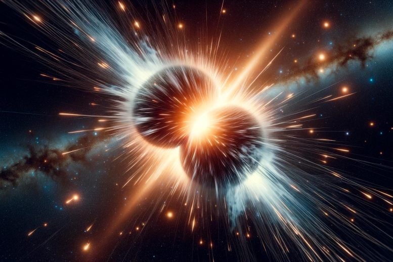 Concept art of colliding neutron stars